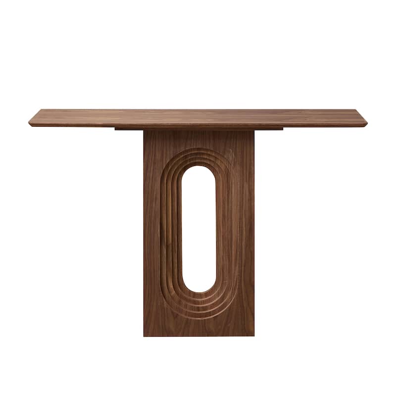 47.24 Inch Rectangular Console Table with Loopback Base, Living Room Narrow Entryway Sofa Table, Easy to Assembly - Walnut