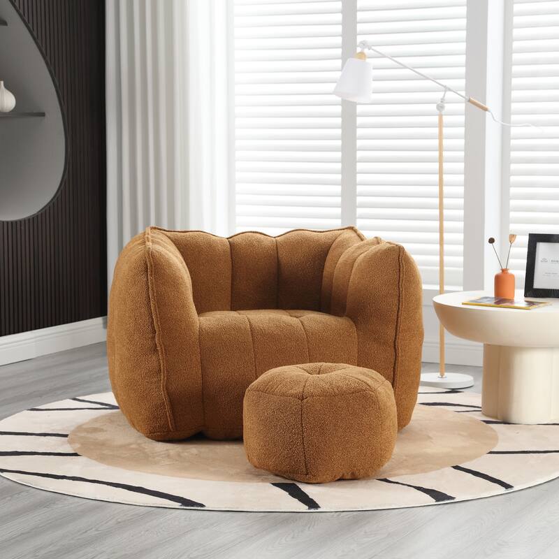 Bean Bag Chair for Adults to Gaming,Reading,and Watching TV - Khaki+Yellow