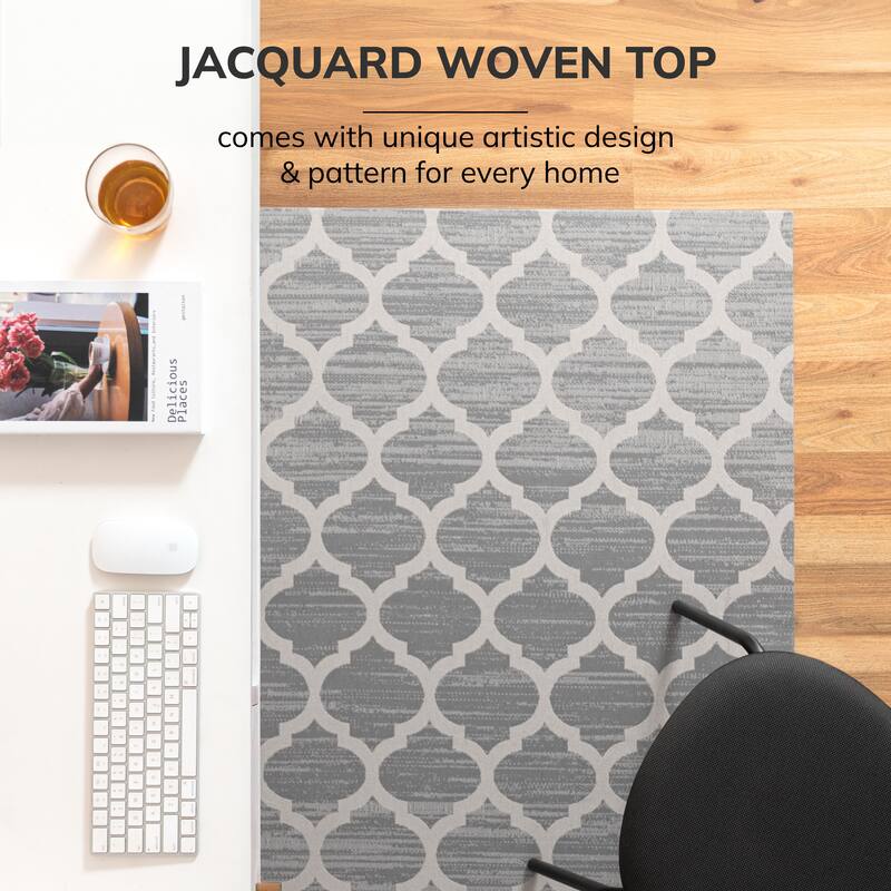 Jani 40"x54" Rug'd Chair Mat-Rug Style Office Chairmat for Carpet & Hard Floors| 0.5" Thick |Non-Slip, Foldable Desk Chair Mat