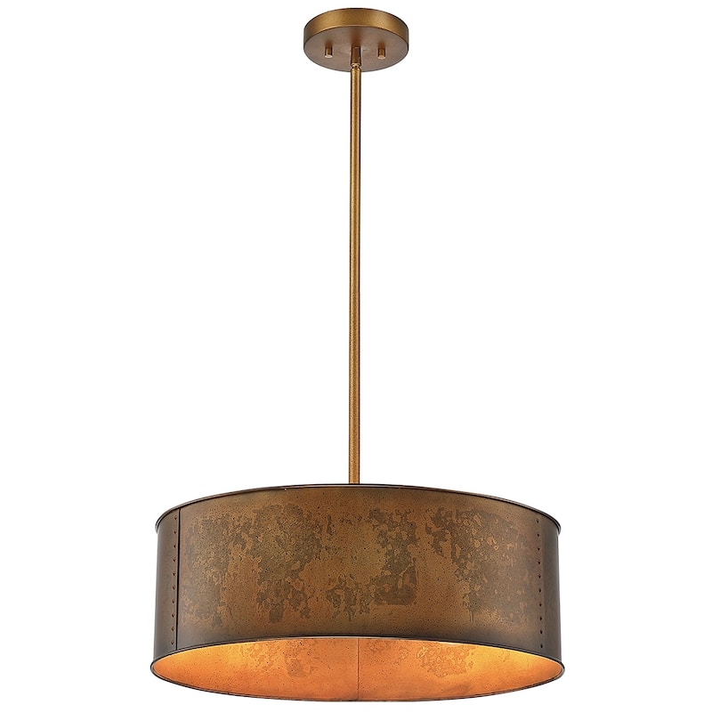 Artisan Antique Bronze Metal Drum Chandelier Light - Antique bronze