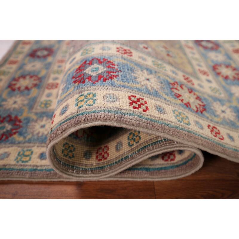 Kazak Accent Rug Handmade Oriental Beige Wool Carpet - 2'8" x 4'2"