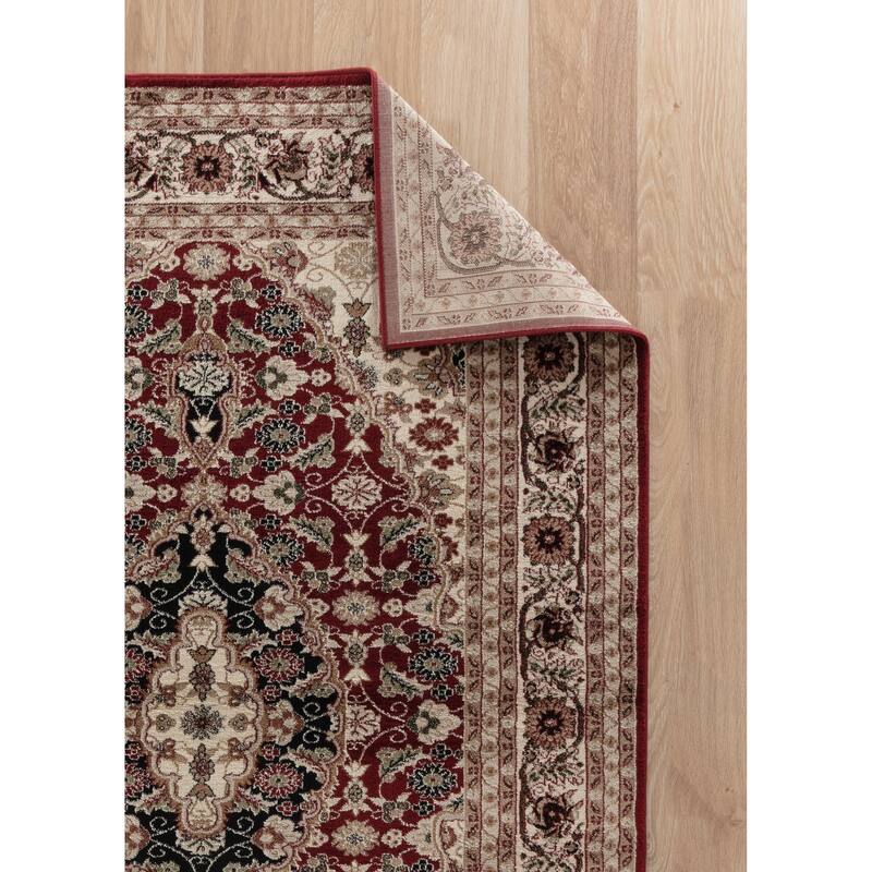 Hollywood Collection Red/Ivory Area Rug