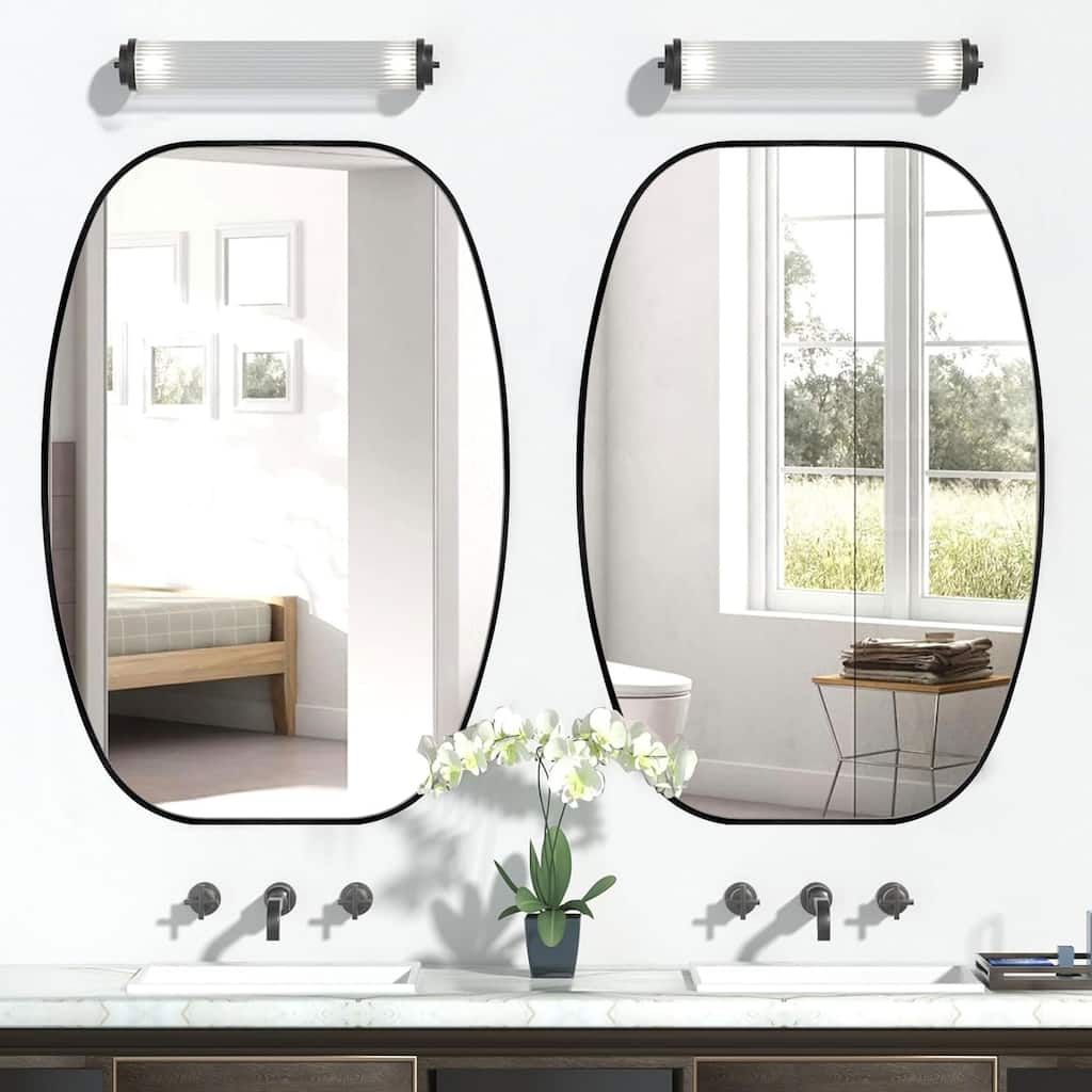 2 Pack Oval Mirror Vanity Decorative Wall Mirror
