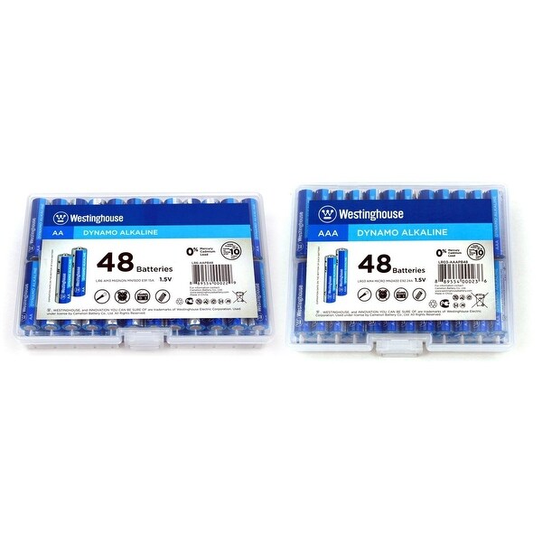 48 AA- 48AAA Combo Pack Alkaline Batteries with Reusable Case