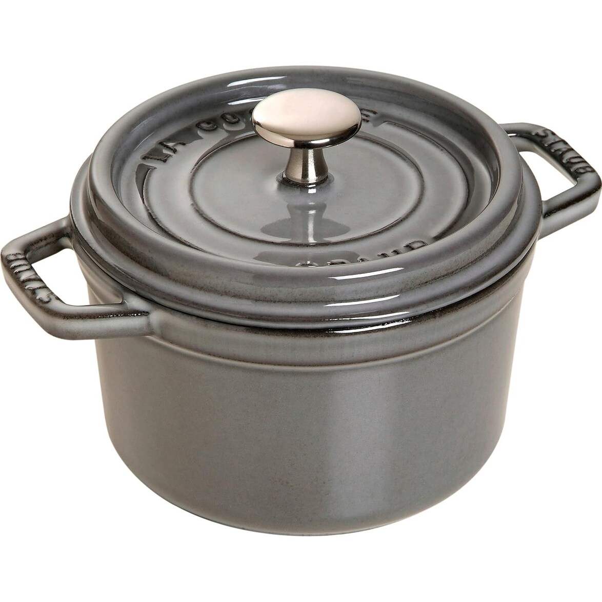 衝撃の激安コスパ・掘り出し物も qt 1.25 / 16cm Staub Mini Grey Graphite Pot, Cocotte Round 調理器具