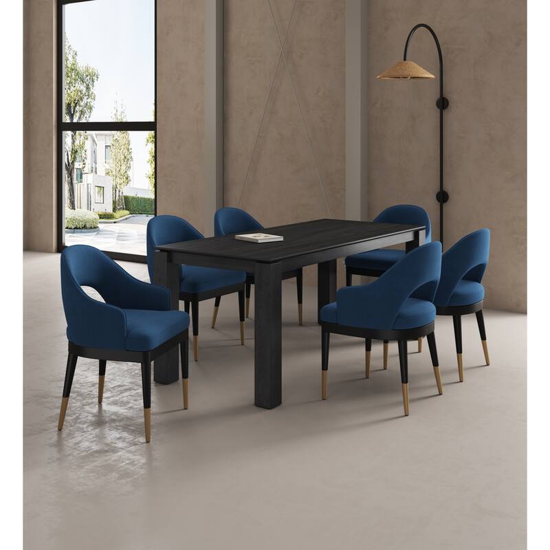 Manhattan Comfort Rockaway Modern 70.86 Solid Wood Dining Set