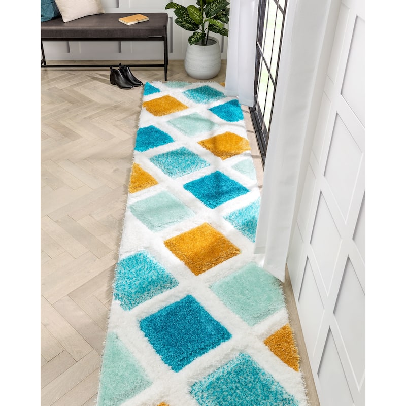 Well Woven San Francisco Posh Geometric Shag Area Rug
