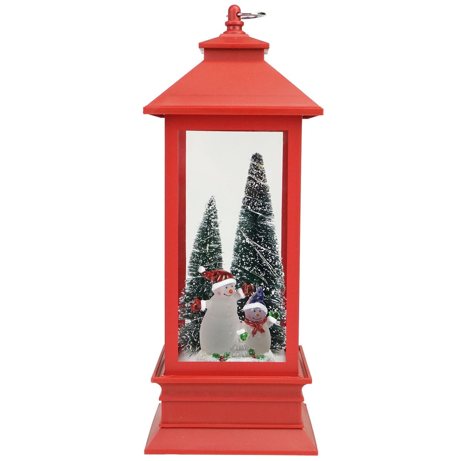 Shop 10 5 Red And White Snowmen With Trees Christmas Lantern