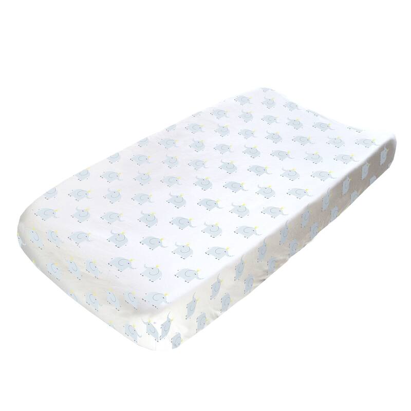 Hello Spud Elephant Changing Pad Cover - 32" x 16" x 4.5"