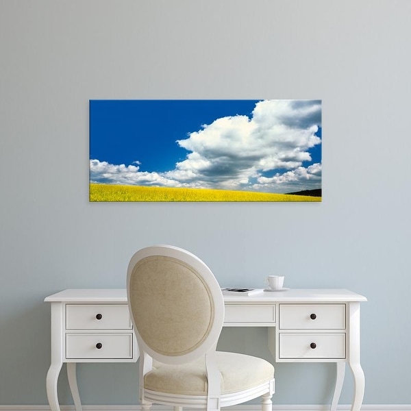 Easy Art Prints Panoramic Images's 'Scenic view of the Oilseed Rape field, Germany' Premium Canvas Art