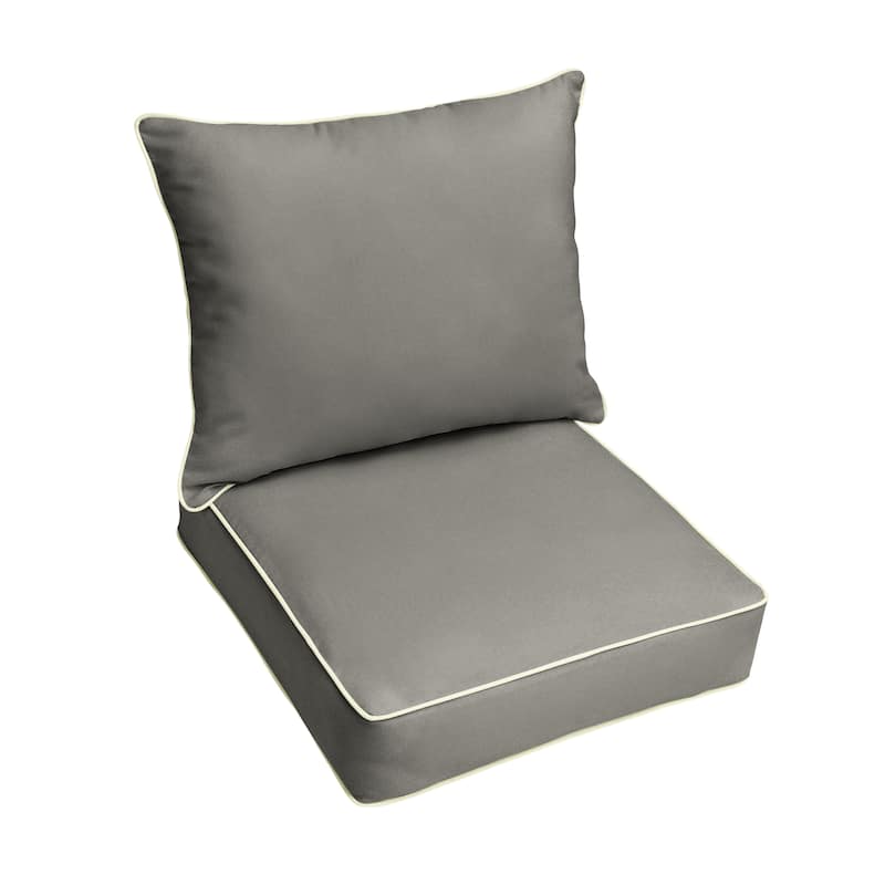 Sunbrella Charcoal Grey Indoor/ Outdoor Chair Cushion and Pillow Set