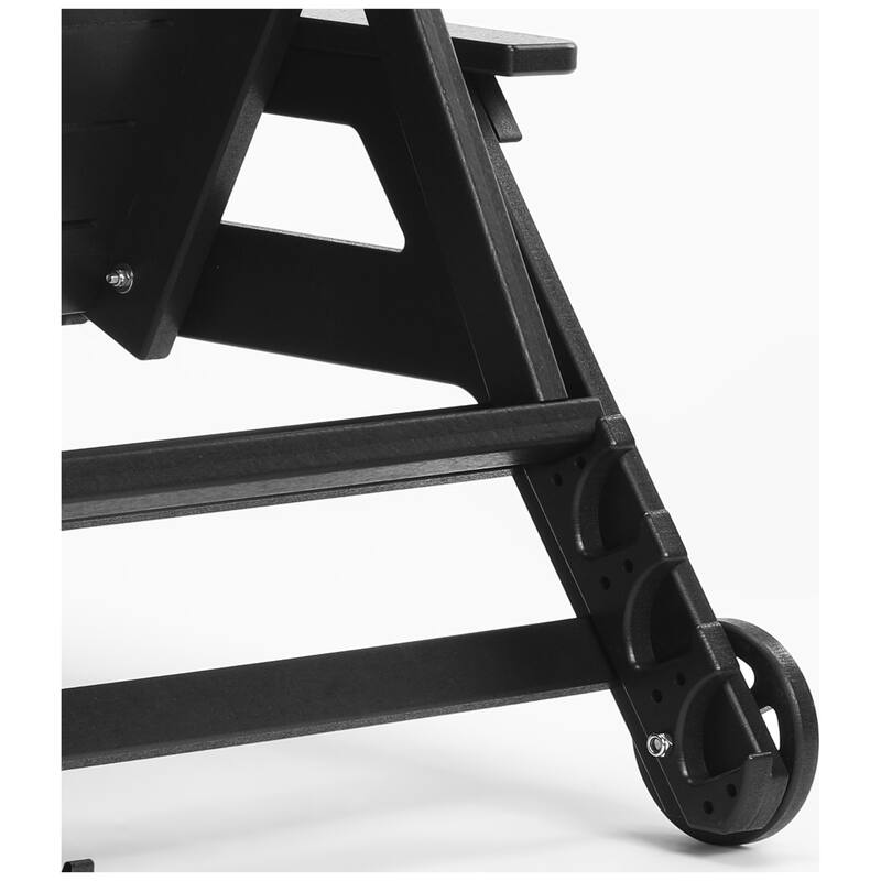 Brighton Outdoor Poly Reclining Chaise Lounge with Wheels & Cup Holder (Set of 4)