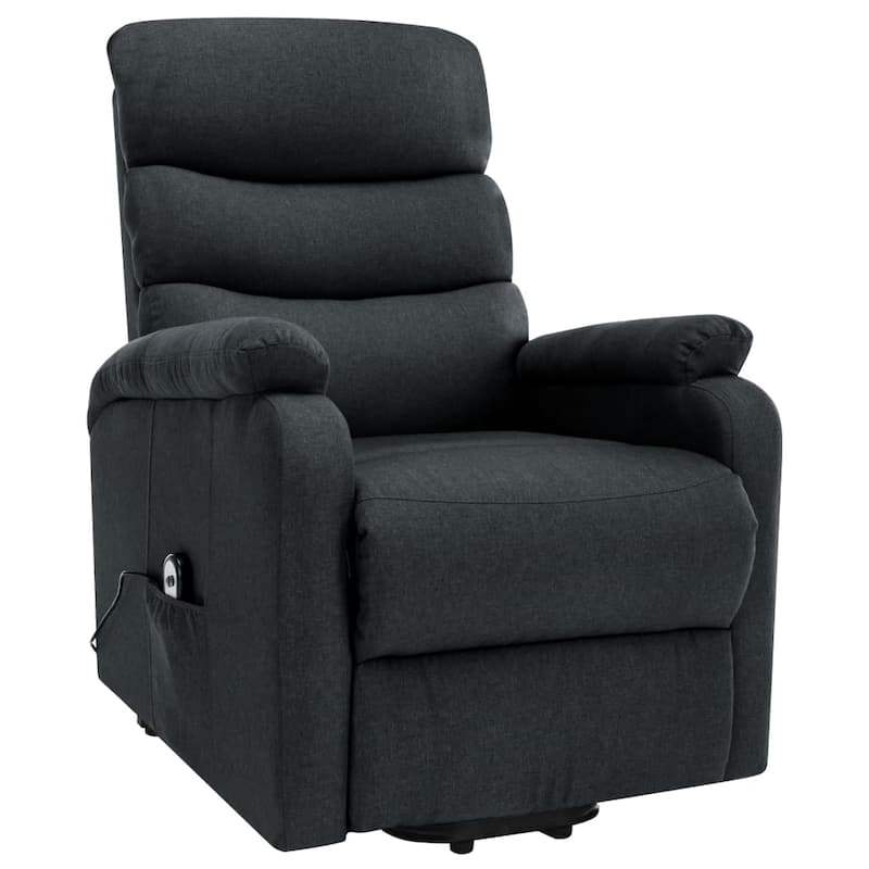 vidaXL Power Lift Massage Recliner Dark Gray Fabric - 28.7" x 35.6" x 40.4"