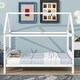 preview thumbnail 38 of 44, Twin Size Solid Wood House Frame Platform Bed, with Headboard and Footboard, with Underbed Storage Space, Minimalist Kids Bed