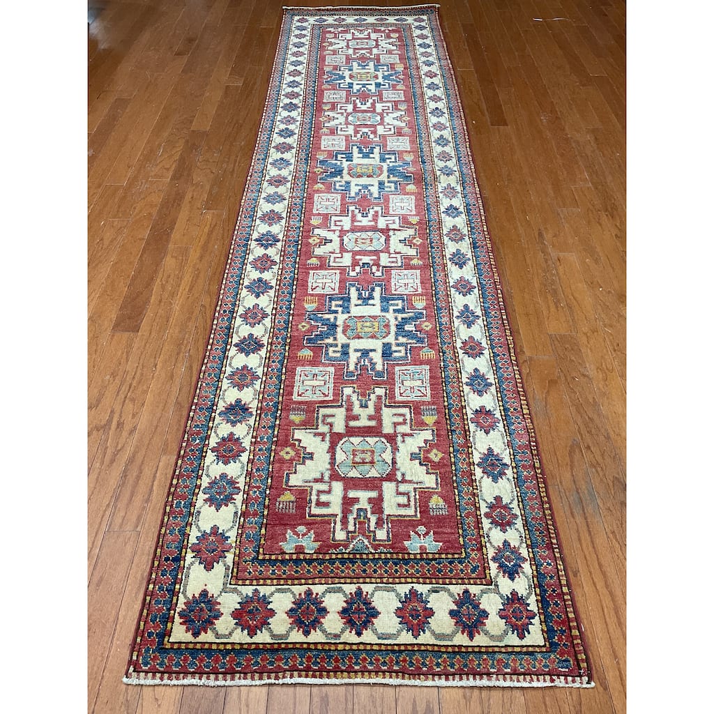 HERAT ORIENTAL Hand-knotted Kazak Wool Rug (2'10 x 11') - 2'10" x 11'