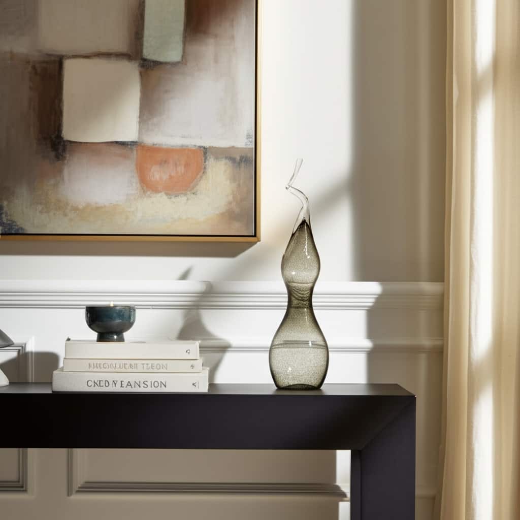 Glass Decorative Object Valencia Style for Home Office - 24" Clear - 6" x 6" x 24"