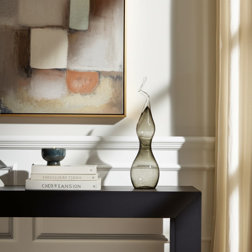 Glass Decorative Object Valencia Style for Home Office - 24" Clear - 6" x 6" x 24"