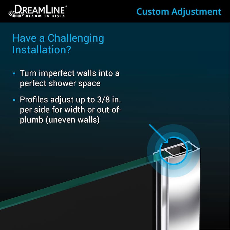 DreamLine Prism 36 in. x 36 in. x 74 3/4 in. H Pivot Shower Enclosure and Shower Base Kit - 36" x 36" - 36" x 36"