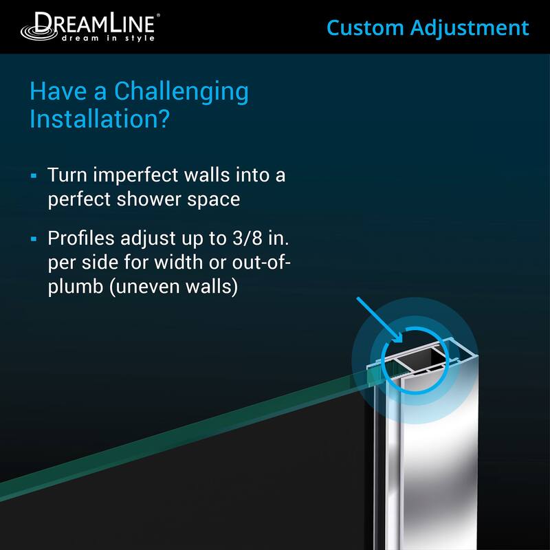 DreamLine Prism 40 1/8 in. x 40 1/8 in. x 72 in. Frameless Pivot Shower Enclosure - 40.13" x 40.13"