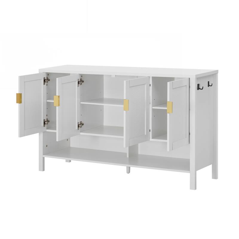 Modern Cabinet with Double Hooks,Suitable for Living Room, Hallway, Dining,Office