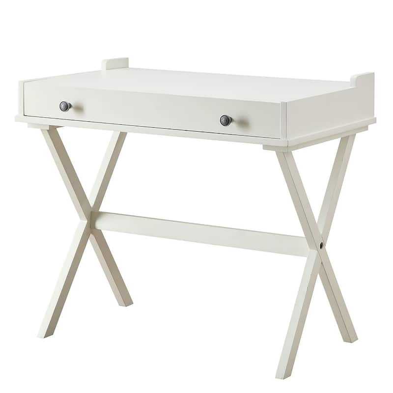 Flip Top Wooden Desk with Cork Board - 34.25" - Antique White