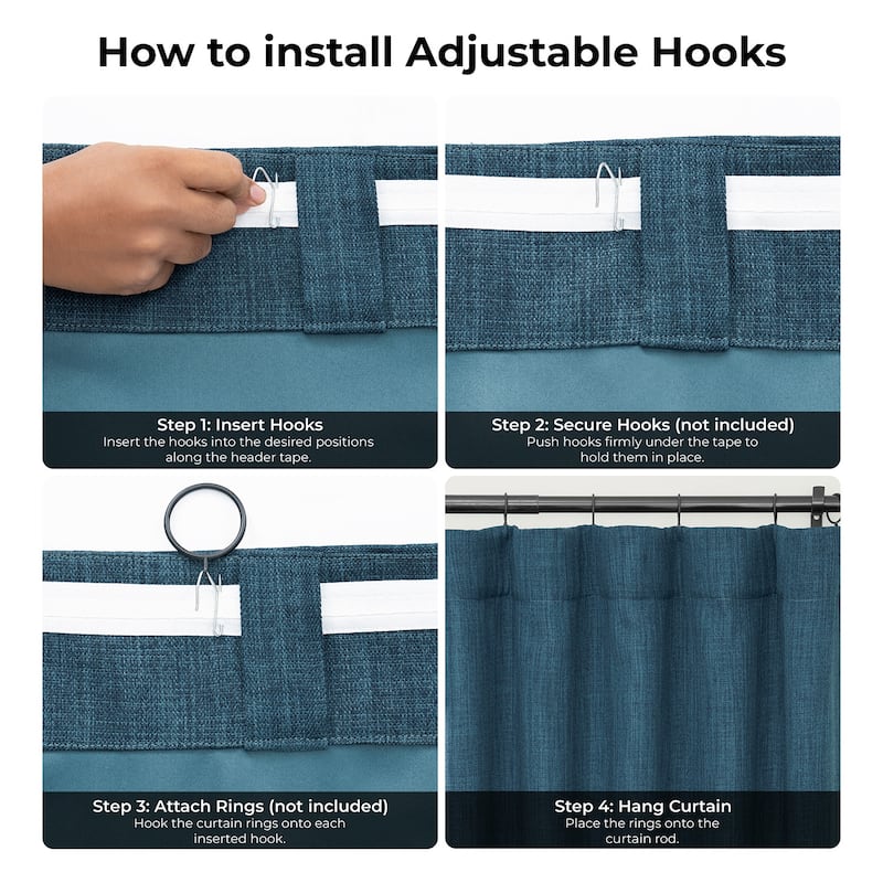 Exclusive Fabrics Textured Faux Linen Extra Wide Curtains Rod Pocket Single Panel (1 Panel)