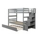 preview thumbnail 27 of 25, Twin Bunk Bed with Trundle & Storage Stairs