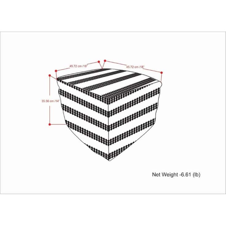 WYNDENHALL Jericho Square Woven Pouf in Natural and White Recycled PET Polyester