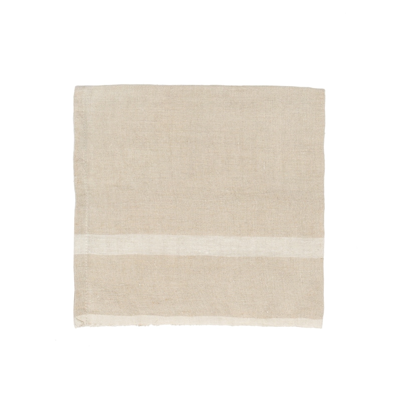 Caravan Laundered Linen Napkins - Set of 4 - Natural/White
