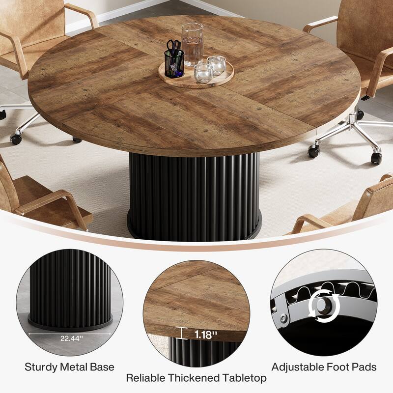 47 Inch Round Conference Table for 4-6 - 47.24" W x 47.24" D x 29.92" H