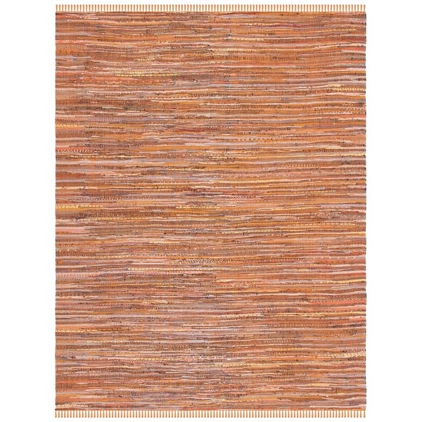 slide 2 of 7, SAFAVIEH Handmade Rag Rug Bookem Casual Stripe Cotton Rug with Fringe 10' x 14' - Gold/Multi - Rectangle