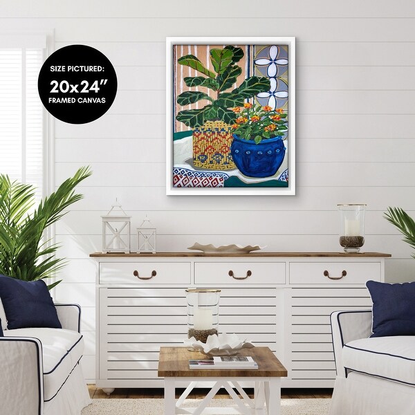 Americanflat - Fiddle Leaf Fig And Flowers by Mandy Buchanan