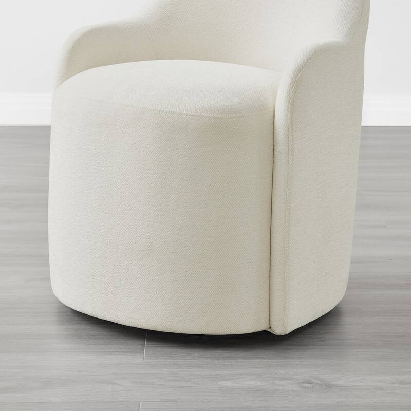 Spruce & Spring Modern Swivel Dining Chair with Hidden Wheels & Arm