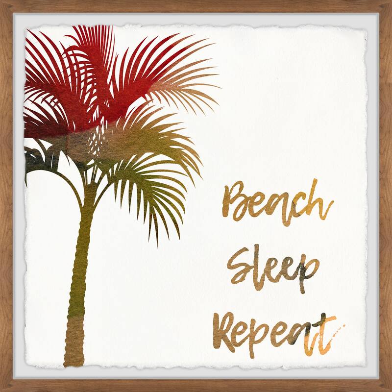 Beach Sleep Repeat II Framed Wall Art, Coastal Serenity - Tranquil Ocean-Inspired Wall Décor