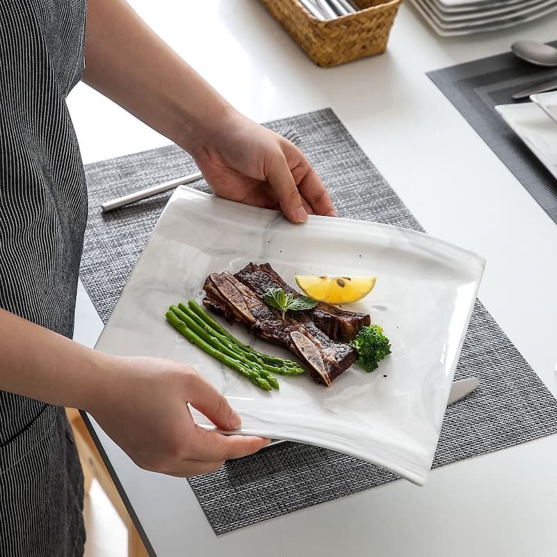 MALACASA Flora 12-Piece Porcelain Dinner Set (Service for 6)