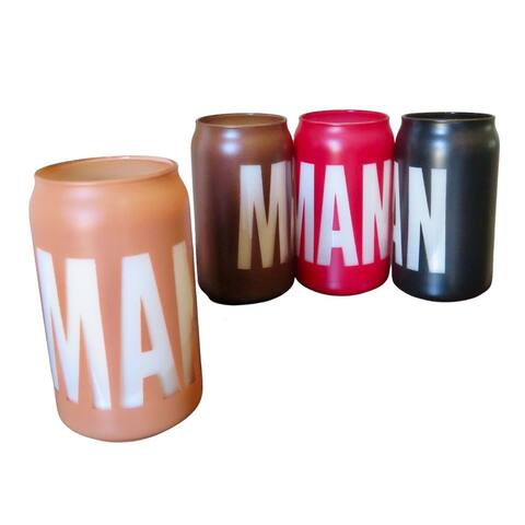Aroma43 Bacon, Bourbon, Pipe Tobacco, Leather Scented Man Candle Set of 4 - 2.5" x 2.5" x 5"