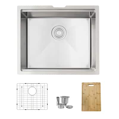 Undermount 22" Stainless Steel Single-Bowl Kitchen Sink Handmade - 22" x 19" x 10"