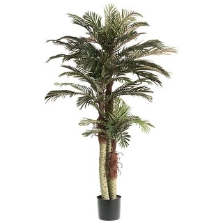 Set of 2 Artificial Silk Potted Phoenix Palm Trees 6'
