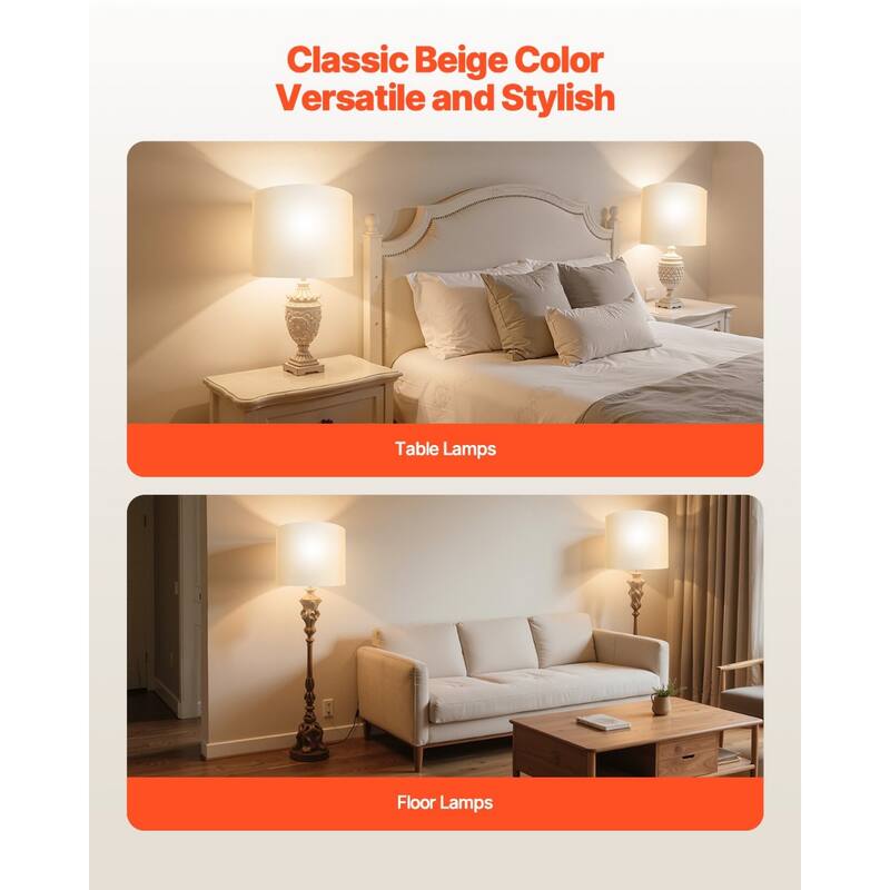 Modern Lamp Shade Set with Harp for Soft Lighting Home Decor