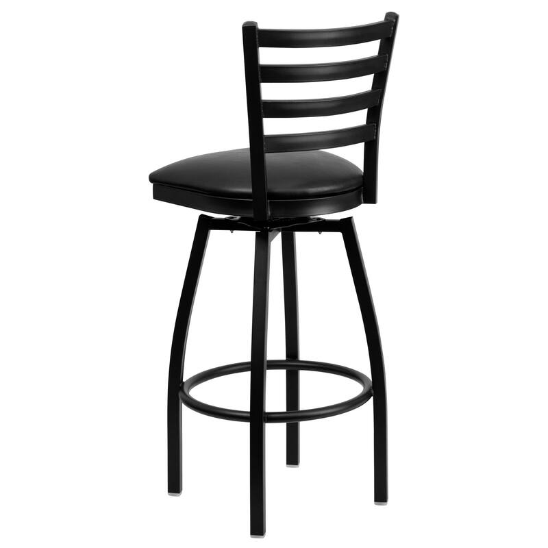2 Pack Hercules Series Ladder Back Swivel Metal Barstool - 16.5"W x 20.5"D x 44.5"H - 16.5"W x 20.5"D x 44.5"H