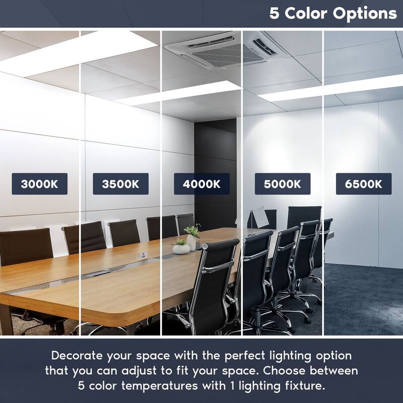Luxrite 1x4 FT LED Panel Light, 5CCT 3000K - 6500K, 20W/30W/40W, 5000 Lumens, 0-10V Dimmable 2 Pack