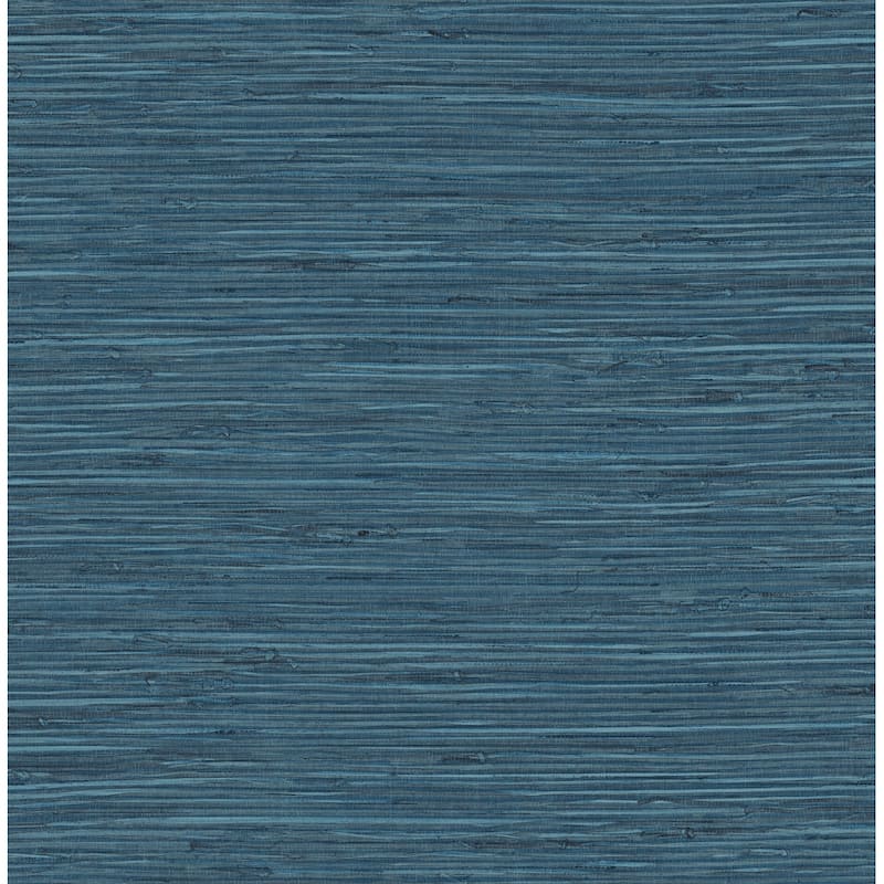 Stacy Garcia Home Saybrook Faux Rushcloth Peel and Stick Wallpaper - 20.5 in. W x 18 ft. L - Nautica Blue