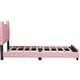 preview thumbnail 14 of 15, Twin Upholstered Platform Bed with Carton Ears Shaped Headboard