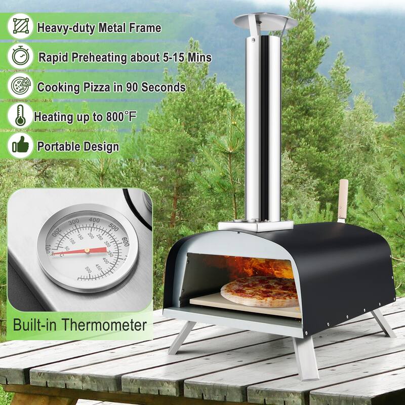 Portable Stainless Steel Outdoor Pizza Oven with 12 Inch Pizza Stone