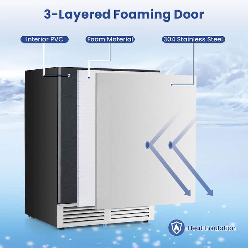 Costway 24" Beverage Refrigerator with Removable Shelves & Adjustable - See Details