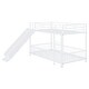 preview thumbnail 62 of 70, Metal Bunk Bed with Slide and Door, Twin Over Twin/Full Over Full Low Bunk Bedframe with Fence Guardrails and Ladder for 2 Kids
