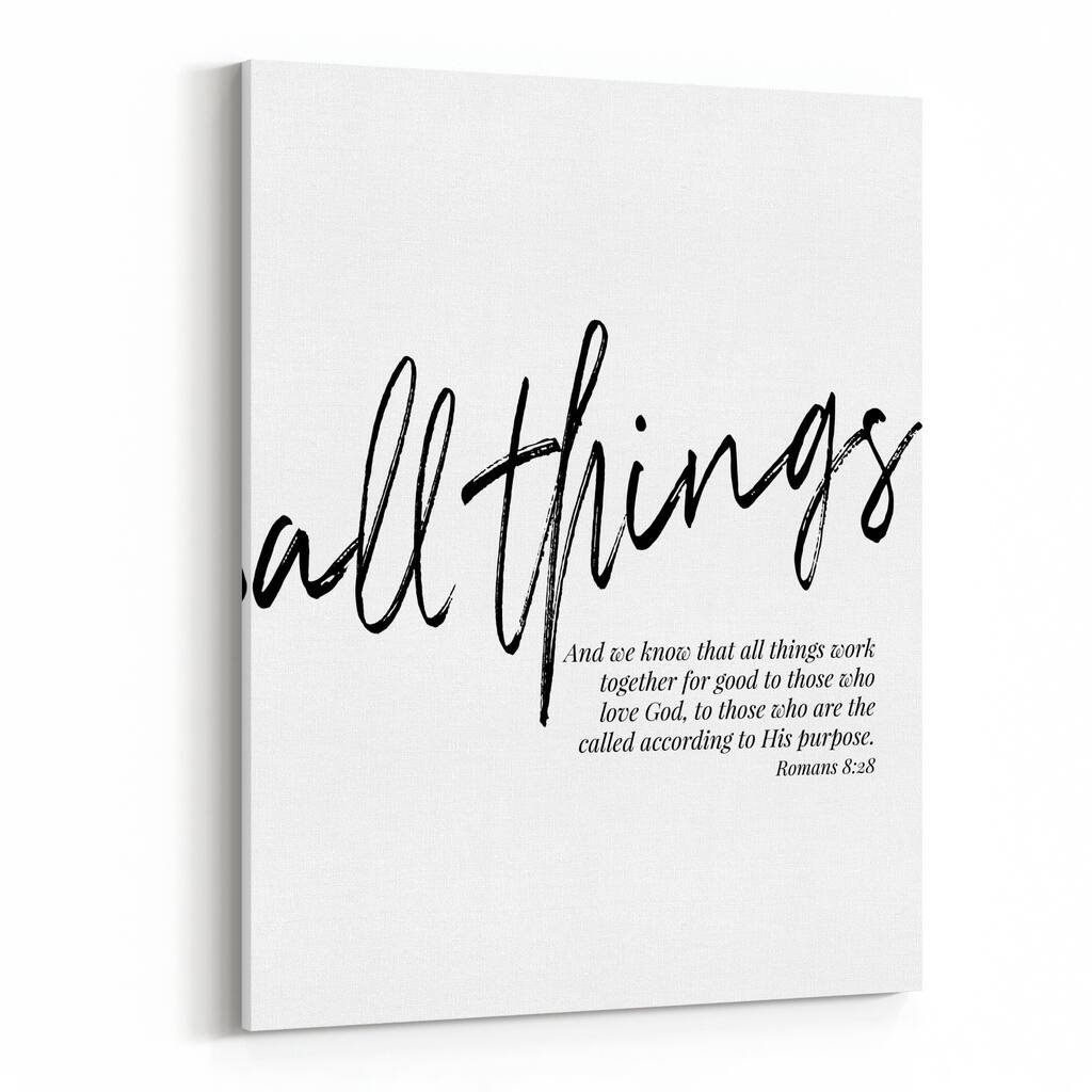 Bible Bible Verse Black-and-white Canvas Wall Art Print