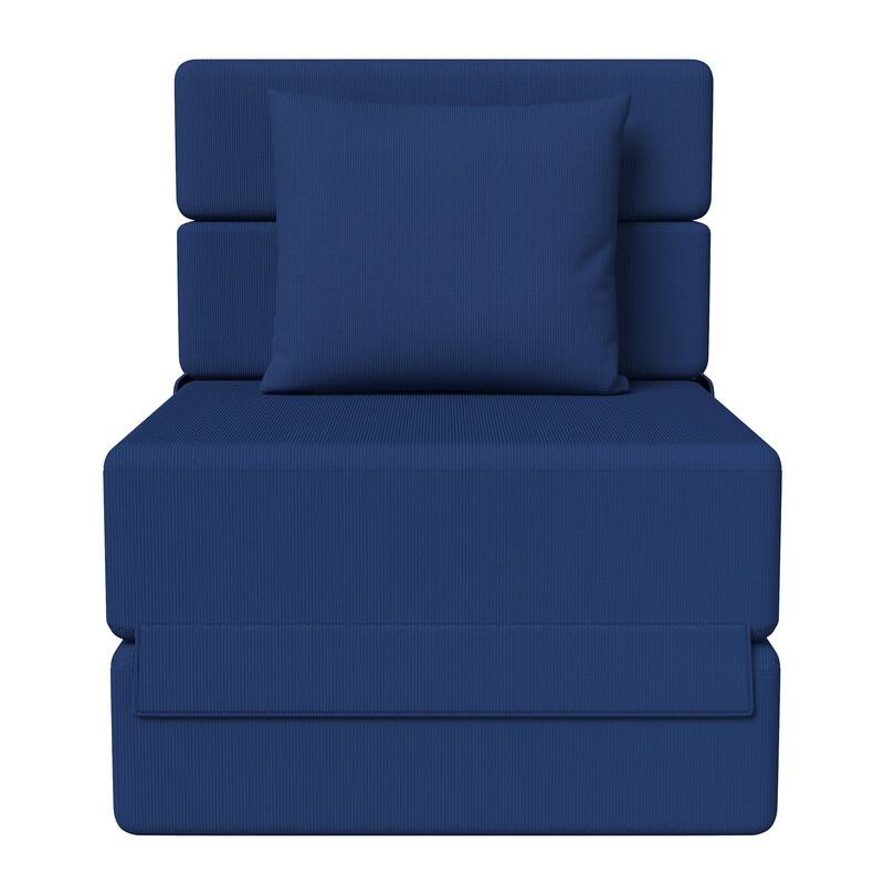 Corduroy Compression Convertible Folding Sectional Sofa