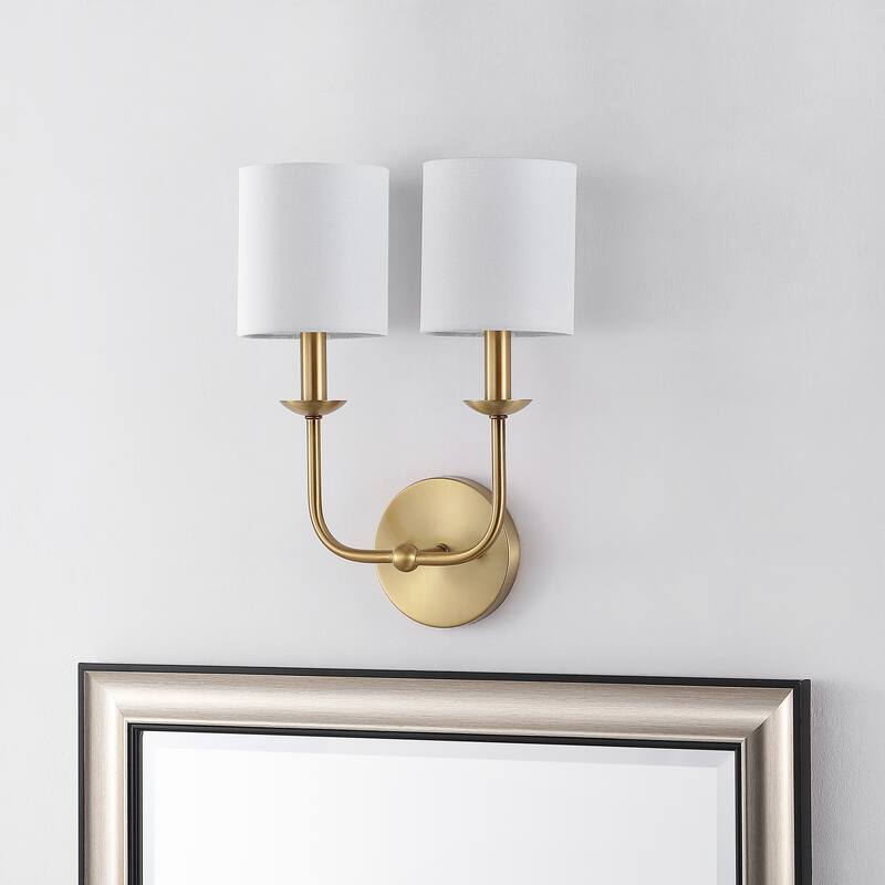 SAFAVIEH Lighting Elixabete Wall Sconce - 6" W x 12" D x 16" H - Gold - 6Wx12Dx16H