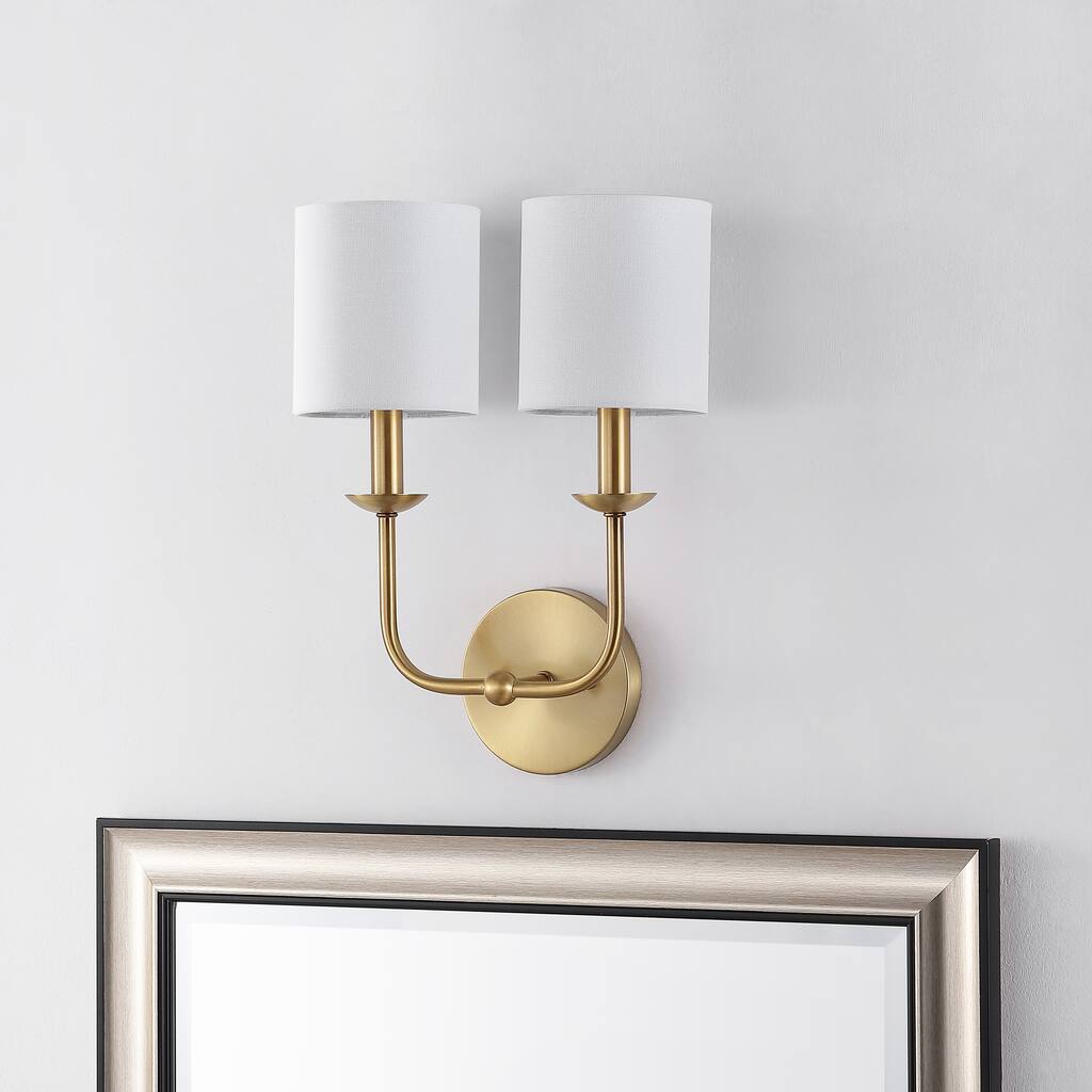 SAFAVIEH Lighting Elixabete Wall Sconce - 6" W x 12" D x 16" H - Gold - 6Wx12Dx16H